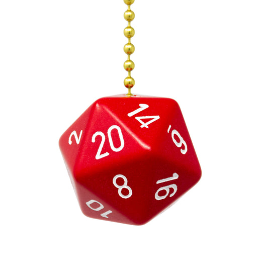 Red Jumbo D20 Ceiling Fan Pull Chain