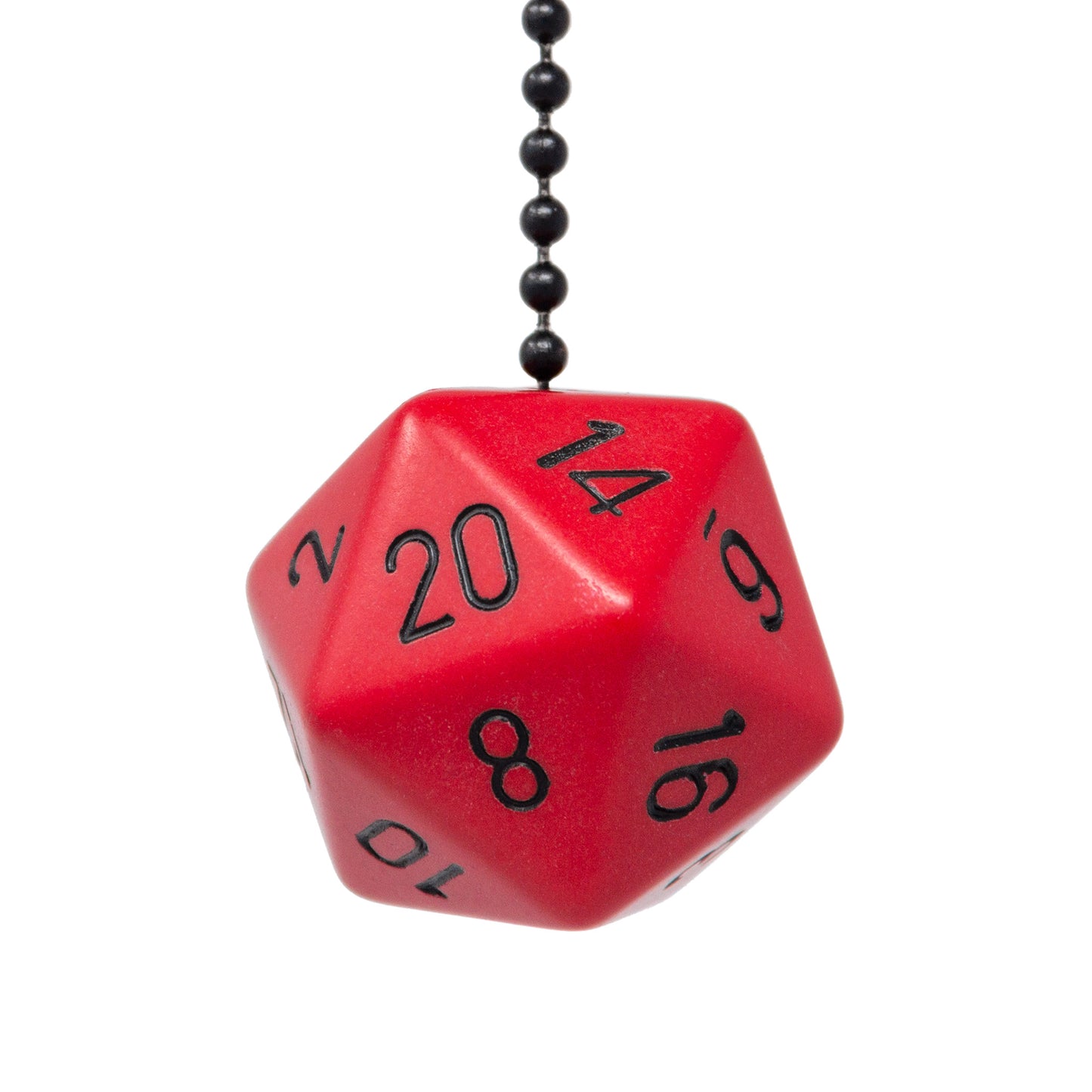 Red w/Black Jumbo D20 Ceiling Fan Pull Chain